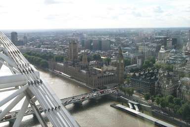 House of Parliament with Big Ben as seen from the London Eye