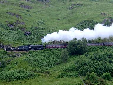 Picture of steam train in full steam