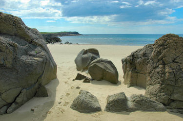 Picture of rocks on a sandy beach