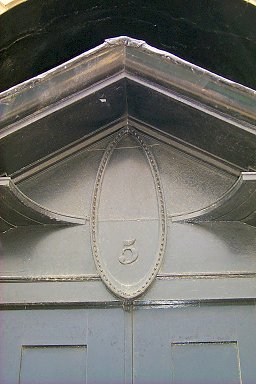 Detail of the number above the door