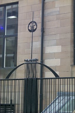 A detail of the railings in Renfrew Street