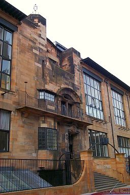 The entrance to the Glasgow School of Art