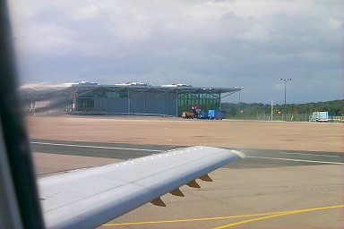 Looking back to the terminal at Bristol Airport