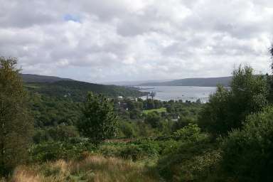 Picture of a view over a sea loch from a hill
