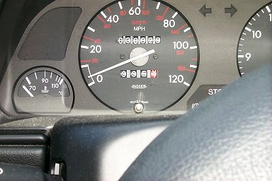 Picture of a car speedometer