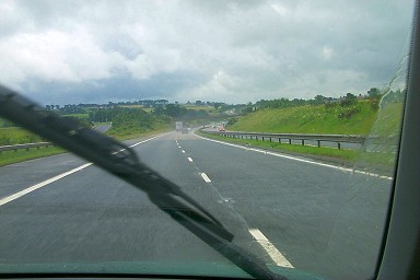 Picture of rain on a motorway
