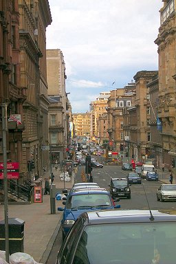 Picture of a road in Glasgow City Centre