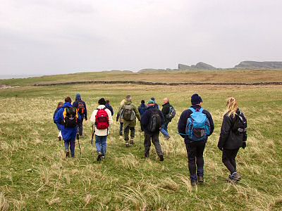 Picture of walkers on Islay