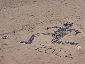 Picture of a mosaic in the sand