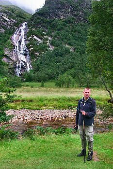 Picture of me with Steall waterfall in the background