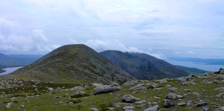 Picture of the three summits seen from Meall Donn