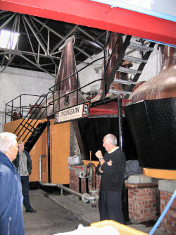 Picture of the stills during the distillery tour at Springbank