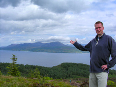 Picture of Armin pointing over to Arran