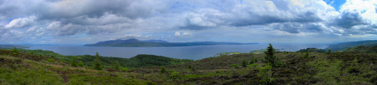 Picture of a panoramic view over Kilbrannan Sound and Arran