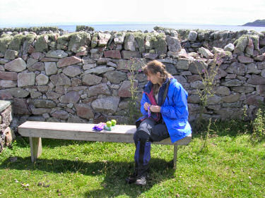Picture of Imke having lunch at Proaig