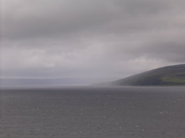 Picture of rain falling over the north of Arran
