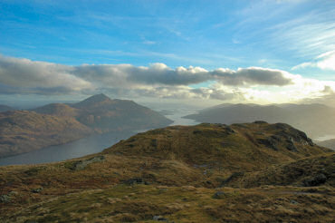 Picture of a view from Ben Vorlich over Loch Lomond and Ben Lomond