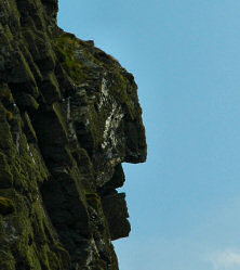 Picture of a rock formation looking like a face
