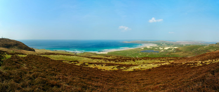 Picture with a panoramic view over Machir Bay and Kilchoman