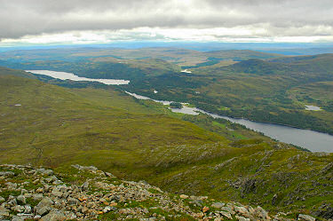 Picture of a view down over two lochs