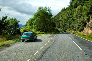 Picture of a car in a layby on the A82