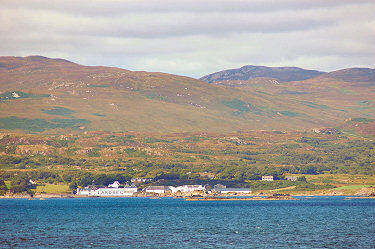 Picture of Ardbeg distillery seen from the ferry