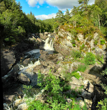 Picture of Rogie Falls from the suspension bridge