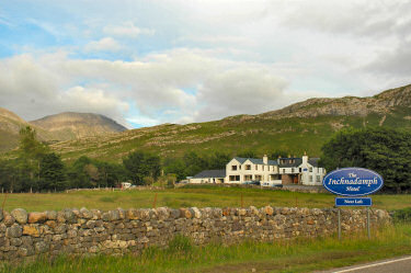 Picture of the Inchnadamph Hotel with Conival in the background