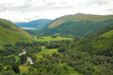 Picture of a view over a glen with a sea loch at the end
