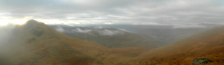 Picture of a panoramic view over a hazy landscape
