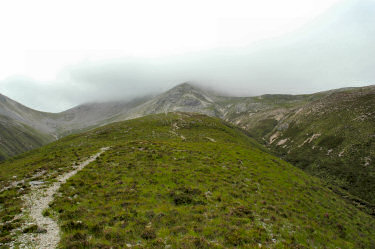 Picture of a view up the ridge of a corrie