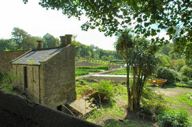 Picture of a view over a walled garden