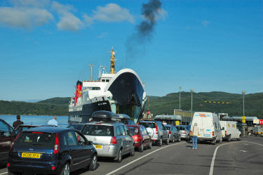 Picture of a ferry arriving at a pier