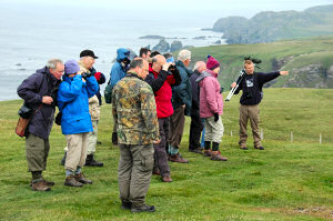 Picture of a group of walkers with a RSPB guide