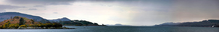Picture of a panoramic view down a sea loch