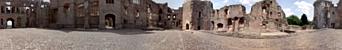 View of the main court at Raglan Castle