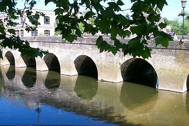 The bridge over the Avon (the jail is behind the leaves)