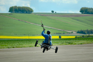 Picture of a kite buggy jumping
