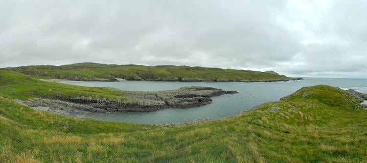 Picture of a panoramic view over a bay (Kilchiaran Bay on the Isle of Islay