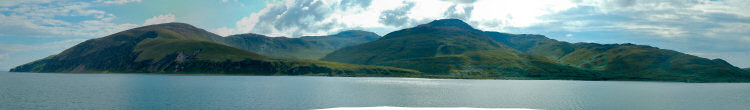Picture of a panoramic view over a shoreline (Sound of Islay)