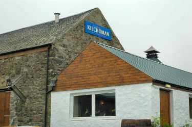 Picture of distillery buildings with the Kilchoman sign