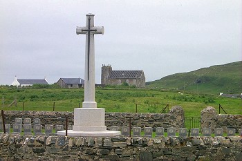 The cemetary with Kilchoman Church in the background